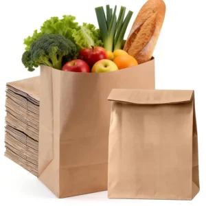 Custom Food Grade Kraft Paper SOS Bags for Takeaway Food