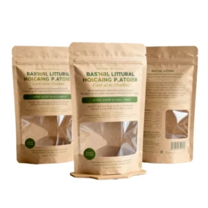 Custom Food-Grade Kraft Paper Stand-Up Pouch with Zipper, Window, Composite Film, and Resealable Closure for Snacks, Tea, or Coffee
