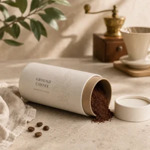 Custom Food Grade Kraft Paper Tube Canister for Coffee, Tea, Cocoa, and Dry Food