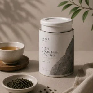 Custom Food Grade Tea Paper Tube Eco Friendly Airtight Tea Canister Packaging with Inner Sealing Lid for Loose Leaf Tea Box