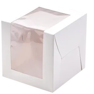 Custom Food Grade Wedding Cake Box White Cardboard Recyclable Paper Box with Window