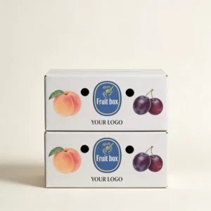 Custom Fruit Export Corrugated Carton Box with Soy Ink Printing, Heavy Kraft Paper, Food Packaging