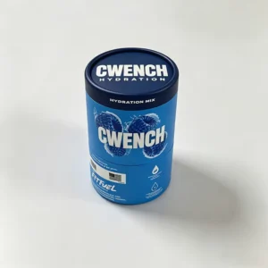 Custom Full Color Printed Food Grade Paper Tube Cylinder Packaging Canister for Hydration Powder Protein Supplement Storage