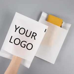 Custom Glassine Paper Bag for Clothing, 100% Biodegradable, Self-Adhesive, White