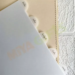 Custom Gold Foiling Side Monthly 6 Tab Dividers Paper Cardboard for Binder A5 A6 A7 Planner Agenda