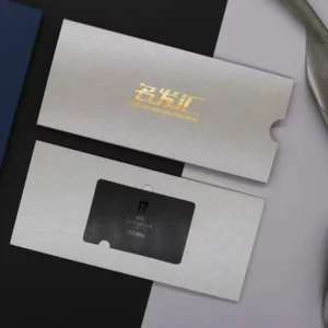 Custom Gold Stamped Logo VIP Card Holder Paper Membership Gift Card Wallet Envelope