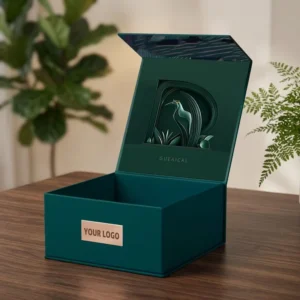 Custom Golden Kraft Magnetic Gift Box Recyclable Beauty Rigid Paper Box