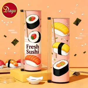Custom Handmade Eco Friendly Recyclable Disposable Paper Sushi Burrito Cylinder Push Pop Roll Packaging Rigid Cardboard