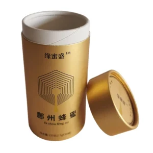 Custom Handmade Embossed UV Craft Rigid Tube Paper Box Gold Foil Stamping Cylindrical Gift Packaging