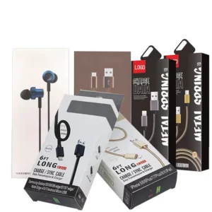 Custom Hanging Retail Paper Packaging Box for Smart Watches and USB Data Cables