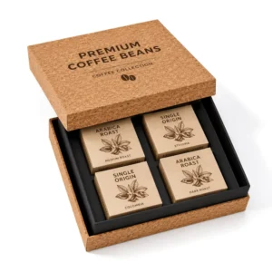 Custom Hardcover Cork Paper Lid-and-Base Box for Food, Tea, and Coffee Gifts with Offset Printing