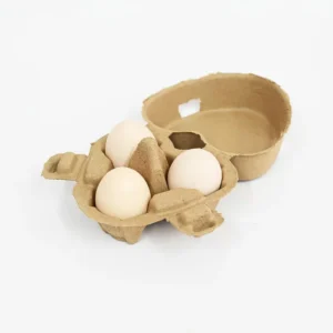 Custom Heart-Shaped 3-Pack Egg Box Biodegradable Pulp Packaging Shockproof Decorative Egg Tray for Specialty Eggs