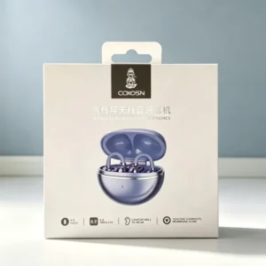 Custom Heaven and Earth Earphone Packaging Box with Blister Insert Matt Lamination UV Hot Stamping Embossing Eco Friendly
