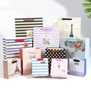 Custom Heavy Duty Waterproof Reusable Foldable Eco Friendly Paper Shopping Bags Ribbon Handles Silk Screen Printing For Boutique