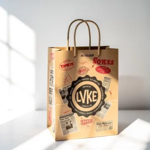 Custom High Quality Recyclable Paper Bag with Your logo Food Takeaway Packaging Bag with Handle