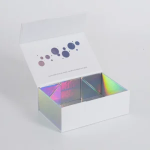 Custom Holographic Magnetic Flap Rigid Cardboard Folding Gift Box