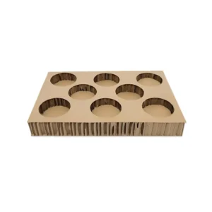 Custom Honeycomb Paper Tray with Round-Hole Bottle Holder Insert for Glass Jar Packaging