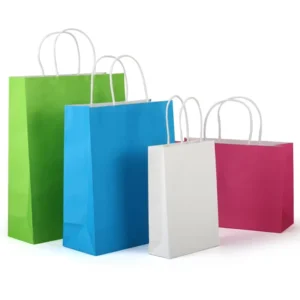 Custom Horizontal and Vertical Kraft Paper Shopping Bag with Handle Recyclable Customized Size & Color for Packing