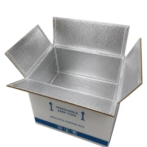 Custom Insulated Corrugated Shipping Box With Aluminum Foil Liner For Cold Chain Fresh Food Packaging