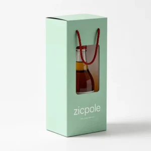 Custom Insulated Paper Beverage Box with PET Window, Rope Handle, and Dispenser