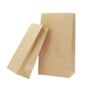 Custom Kraft Paper Bag for Food Grade Brown Lunch Takeaway with Flexo Printing Logo for Personalized Takeout Packaging