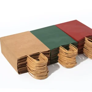 Custom Printed Kraft Paper Shopper Bags with Handles