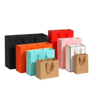 Custom Kraft Paper Bags Including Hand held Paper Bags Clothing Store Shopping Bags Gift Packaging Bags