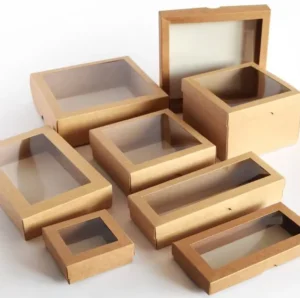 Custom Kraft Paper Box with Transparent Window for Product Packaging
