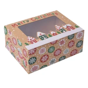 Custom Kraft Paper Box with Window for Christmas Candy Packaging