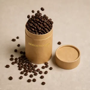 Custom Kraft Paper Canister Food Grade Cardboard Tube for Coffee Tea Packaging with Aluminum Foil Liner