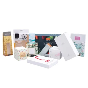 Custom Kraft Paper Cosmetic Packaging Box with Offset Printing, Folding Tray, and White Cardboard Lotion Carton