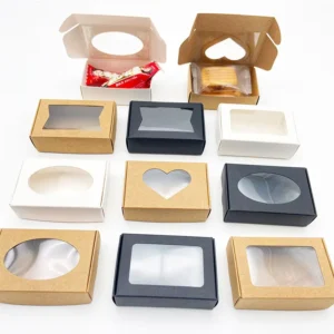 Custom Kraft Paper Foldable Carton Box with PVC Window