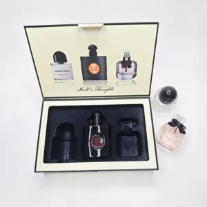 Custom Kraft Paper Gift Box for 3 Perfume Bottles with Sponge Liner and Personalized Logo