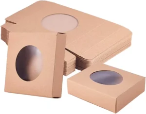 Custom Kraft Paper Gift Box with Clear Window and Printed Logo