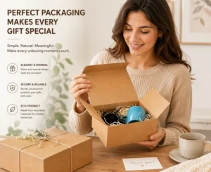Custom Kraft Paper Gift Box with Lid Eco Friendly Folding Packaging Box for Gift Packaging