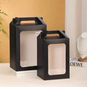 Custom Kraft Paper Gift Box with Transparent PVC Window and Logo