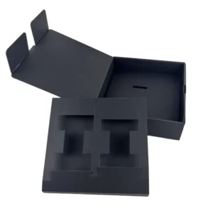 Custom Kraft Paper Mystery Box for Electronics with White Exterior and Black Interior