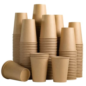 Custom Kraft Paper PE-Coated Single-Wall Cups for Hot Drinks and Coffee