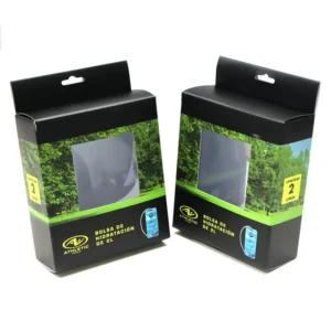 Custom Kraft Paper Packaging Window Box with Clear PVC Window, Color-Coated, Foldable