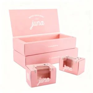 Custom Kraft Paper Packaging Window Paper Box with PVC Clear Window for Gift Food Packing