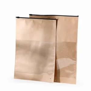 Custom Kraft Paper Stand-Up Pouch, Reusable, for Clothing and Garment Storage