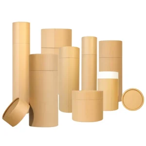 Custom Kraft Paper Tube Can Bio Degradable Cylinder Tea Perfume Candles Paper Tube Can for Food Packaging