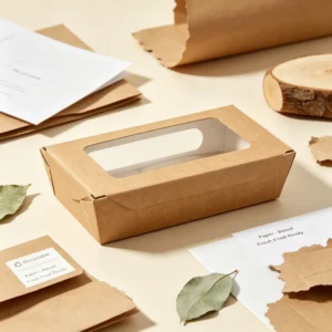 Custom Kraft Paper Window Box, Food Grade Disposable Takeaway Packaging for Fried Chicken, Bakery, and Restaurant
