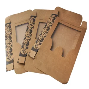 Custom Kraft Paper Window Box for Product Packaging, White or Black