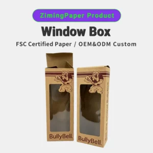Custom Kraft Paper Window Gift Box for Pet Toys, Full-Color Printed Logo, Long Double-Wall Tuck Style