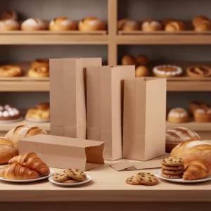 Custom Kraft Square Paper Bag for Food, Champagne, and Bread Packaging with Offset Printing