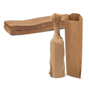 Custom Kraft Wine Paper Bags 4.5 x 2.5 x 16 in Disposable Gift Bags