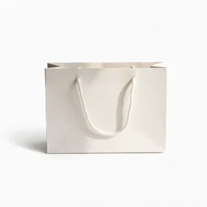 Custom Laminated Digitally Printed White Cardboard Gift Bags with Twisted Handles