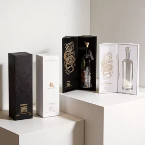 Custom Laminated Printing Red Wine Whisky Vodka Tequila Liquor Single Bottle Cardboard Rigid Gift Box