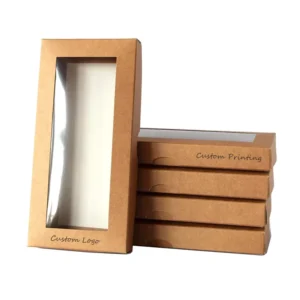 Custom Large Kraft Paper Gift Box with Clear PVC Window